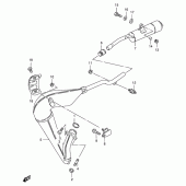 Схема вузла: Вихлопна система для Suzuki TS125
