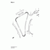 Схема узла: Цепь ГРМ & Натяжитель & Успокоитель для Suzuki DR-Z250