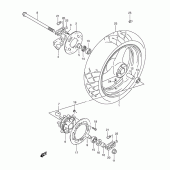 Схема вузла: Заднє колесо Suzuki RGV250