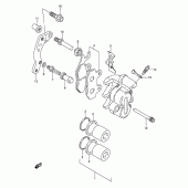 Схема вузла: Передній гальмівний супорт (Model k/l) для Suzuki RMX250