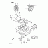 Схема узла: Головка цилиндра для Suzuki DR250