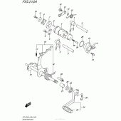 Схема вузла: Копірний вал & Вилки & Вал перемикання для Suzuki DR-Z70