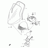 Схема вузла: Вітрове скло (Model k1/k2) для Suzuki AN400 Burgman (EU analogue of SkyWave)