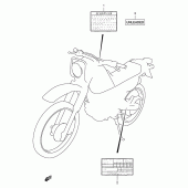 Схема вузла: Інформаційні наклейки для Suzuki DR125