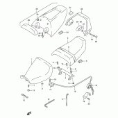 Схема вузла: Сидіння (Model s/t/v/w) для Suzuki GSX-R1100