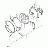 Схема вузла: Фара (E4) для Suzuki TS250
