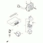 Схема узла: Электрооборудование (Model w/x) для Suzuki GSX-R750