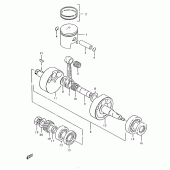 Схема узла: Коленчатый вал & Поршень для Suzuki TS125