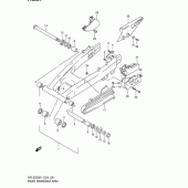 Схема вузла: Задній важіль підвіски для Suzuki DR-Z250