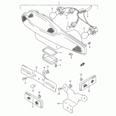 Схема вузла: Задній ліхтар (Стоп-сигнал) для Suzuki RF600