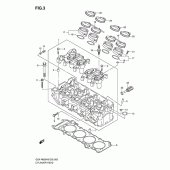 Схема вузла: Головка циліндра Suzuki GSX-R600
