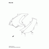 Схема вузла: Кріпильні елементи переднього бокового обтічника для Suzuki DL650 V-Strom
