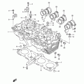 Схема вузла: Головка циліндра для Suzuki GSF600 Bandit S