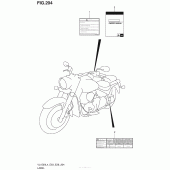 Схема вузла: Інформаційні наклейки (Vl1500L4 E28) для Suzuki VL1500 Boulevard C90 BOSS
