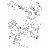 Схема вузла: Копірний вал & Вилки & Вал перемикання для Suzuki RM125