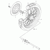 Схема вузла: Переднє колесо (Model y/k1) для Suzuki VL125 Intruder LC
