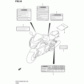 Схема вузла: Інформаційні наклейки для Suzuki GSX-R1000