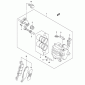 Схема вузла: Передній гальмівний супорт (Model k4) для Suzuki GS500