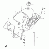 Схема вузла: Паливний бак для Suzuki DR650 DR650SE