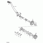 Схема узла: Кикстартер для Suzuki TS250