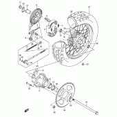 Схема вузла: Заднє колесо Suzuki VL125 Intruder LC
