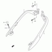 Схема вузла: Опори пасажира (Side)(model k1) для Suzuki AN400 Burgman (EU analogue of SkyWave)