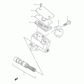 Схема вузла: Передній гальмівний циліндр Suzuki GSX750 Katana