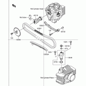 Схема вузла: Розподільний вал & Ланцюг ГРМ & Натягувач для Suzuki DR-Z110
