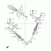 Схема узла: Распредвал & Клапан для Suzuki TU125