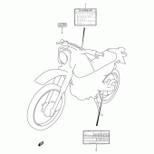 Схема вузла: Інформаційні наклейки для Suzuki DR200 DR200SE