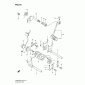 Схема узла: Копирный вал & Вилки & Вал переключения для Suzuki DR650 DR650SE