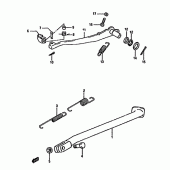 Схема вузла: Підставка & Лапка гальма для Suzuki DR350