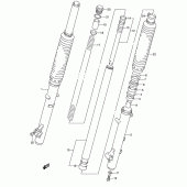 Схема вузла: Вилка передньої осі для Suzuki DR650 DR650RSE