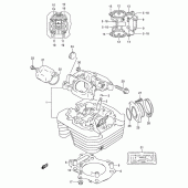 Схема узла: Головка цилиндра для Suzuki DR250