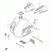 Схема вузла: Паливний бак для Suzuki DF200