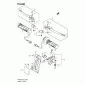 Схема узла: Ручки руля (An650ak9/al0 e2, e19) для Suzuki AN650 Burgman (EU analogue of SkyWave)