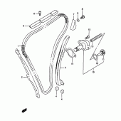 Схема вузла: Ланцюг ГРМ & Натягувач & Заспокоювач для Suzuki GSF1200 Bandit