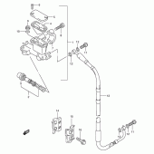 Схема вузла: Передній гальмівний циліндр (Model x/y) для Suzuki RM250