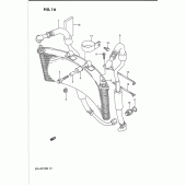 Схема вузла: Олійний охолоджувач для Suzuki GSX-R1100