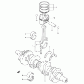 Схема вузла: Колінчастий вал Поршень для Suzuki GSX-R400