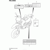 Схема вузла: Інформаційні наклейки (Dr-Z400Sml6 E33) для Suzuki DR-Z400 DR-Z400SM