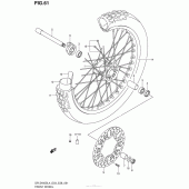 Схема вузла: Переднє колесо Suzuki DR-Z400 DR-Z400S