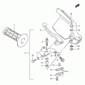 Схема вузла: Ліва ручка керма для Suzuki DR650 DR650SE