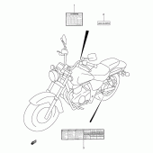 Схема вузла: Інформаційні наклейки для Suzuki GZ250 Marauder