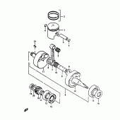Схема узла: Коленчатый вал & Поршень для Suzuki TS125