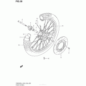 Схема узла: Переднее колесо для Suzuki DR650 DR650SE