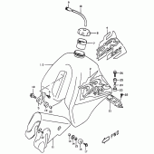 Схема вузла: Паливний бак (Model v/w) для Suzuki DR350