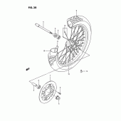 Схема вузла: Переднє колесо Suzuki LS650 Savage