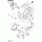 Схема вузла: Заднє колесо (Vl800Bl5 E28) для Suzuki VL800 Boulevard C50