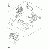 Схема вузла: Задній гальмівний супорт для Suzuki VS1400 Intruder 1400
